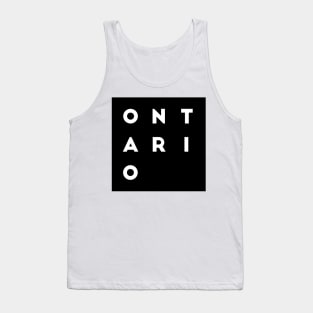 Ontario | Black square, white letters | Canada Tank Top